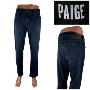 Paige Federal Men 38 X 30 Jeans Stretch Slim Straight Blue Denim Rayon Blend
